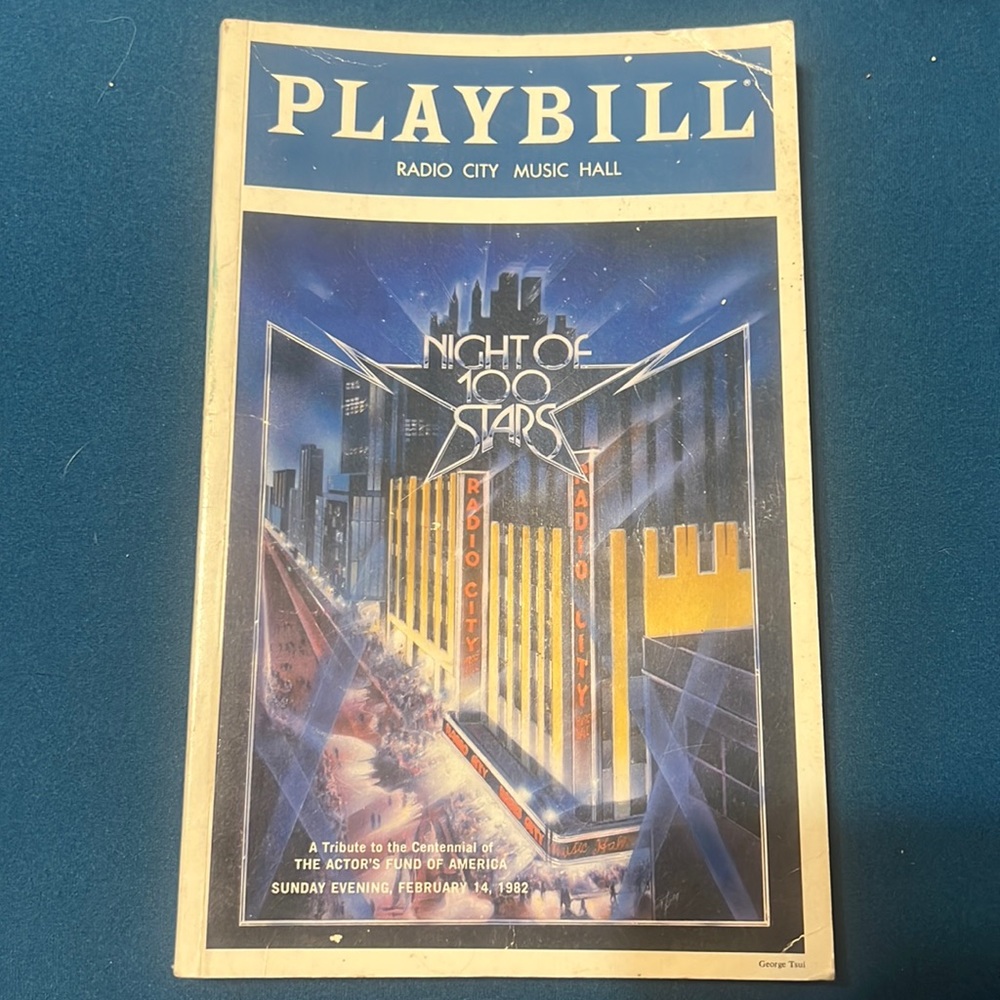 Night Of 100 Stars Playbill - 1982 - Radio City Music Hall - Ed Asher Signature